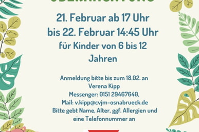Kinderübernachtung 21.-22.02. (Anmeldungen nicht mehr möglich)