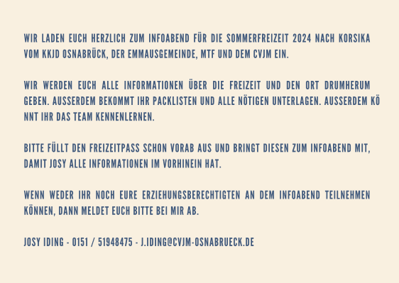 Infoabend SoFrei 2024